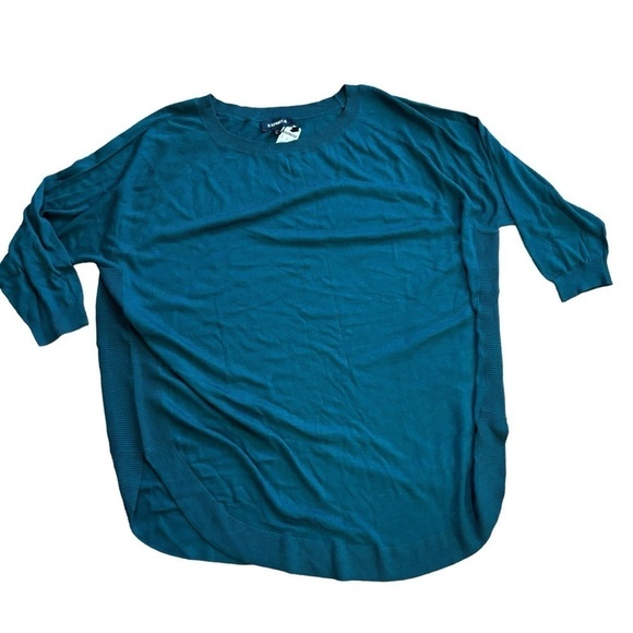 Express NWT Women’s XL Tunic Top Forest Green 3/4 Sleeves Preppy Feminine Classy - Picture 7 of 16